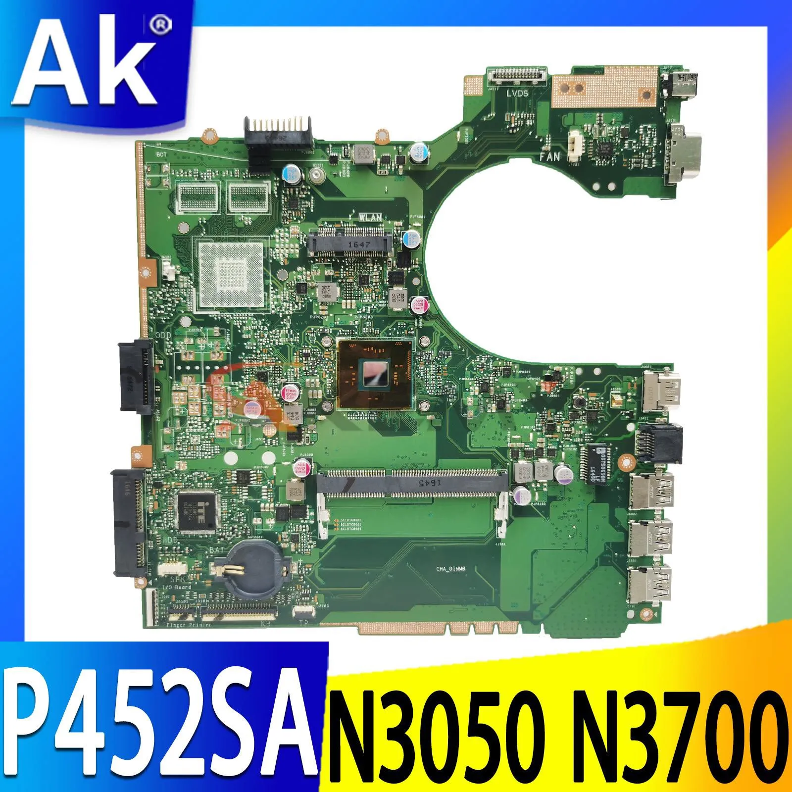 

Материнская плата для ноутбука Shenzhen P452SA Материнская плата ASUS PRO PX452SA PE452SA PRO452SA PE452SJ PRO452SJ с процессором N3050 N3060 N3700