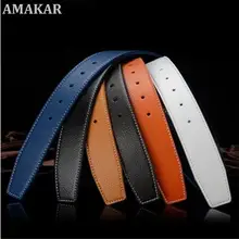 

New Luxury Brand Belts for Men High Quality Pin Buckle Male Strap Genuine Leather Waistband Ceinture Men's No Buckle 3.3cm Belt