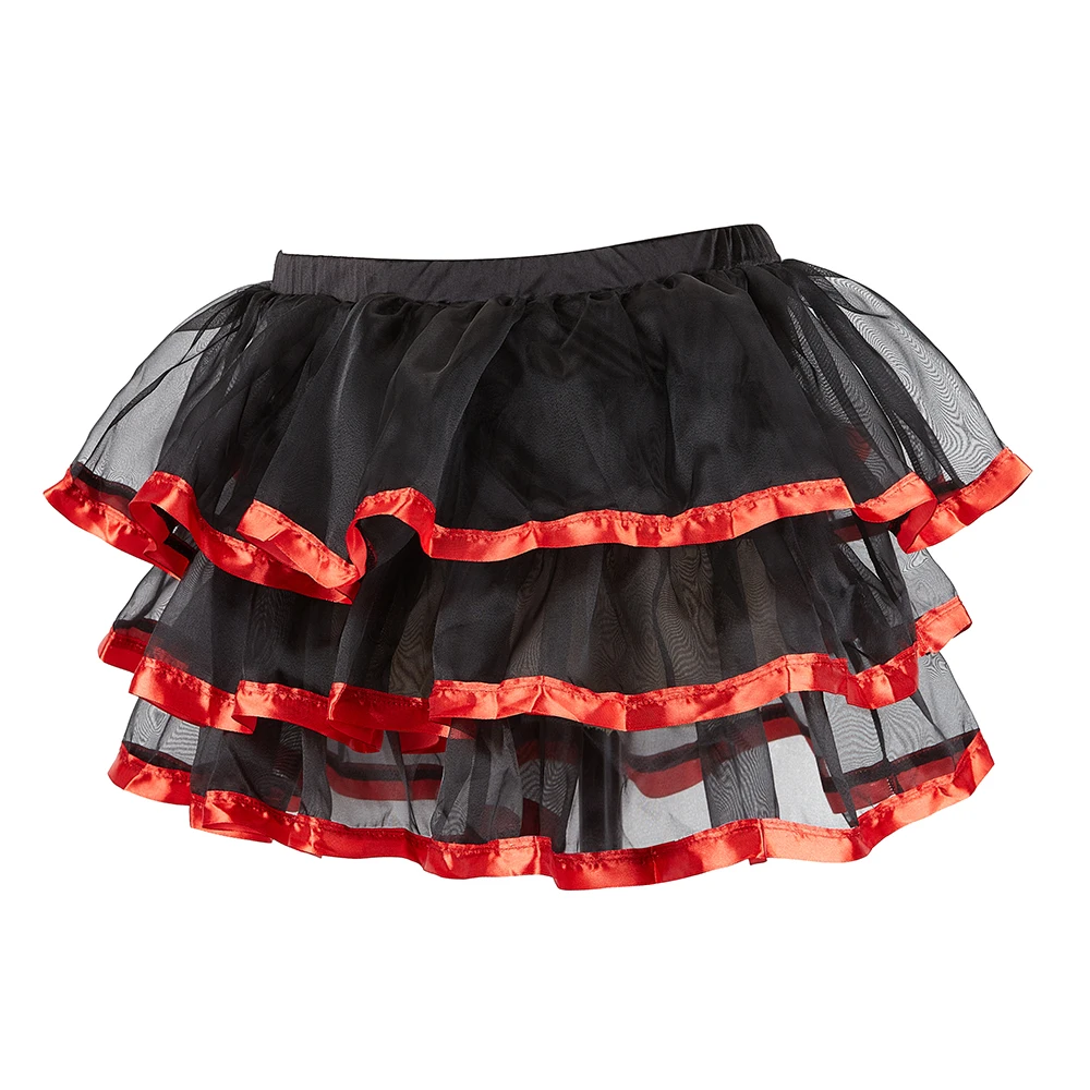 

Size S-6XL Black Lace TuTu Corset Skirt #036