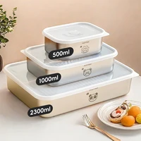 Boîte de conservation alimentaire hermétique pour réfrigérateur en acier inoxydable 304, réutilisable pour fruits, légumes et viandes 5