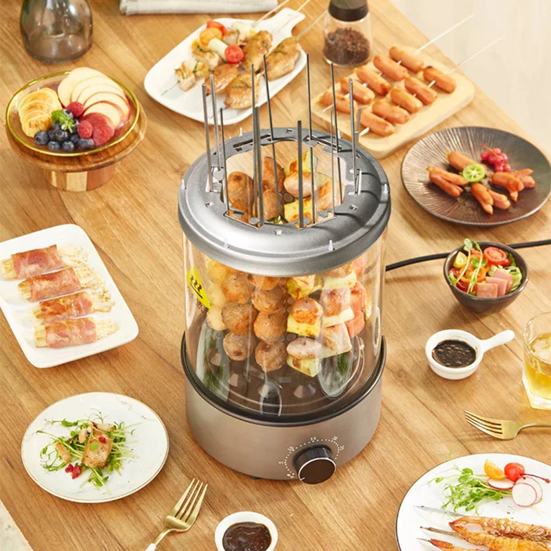 Electric Barbecue Grill Household KL-J121 Grilled Skewer Electromechanical Grill Plate Barbecue Oven Visual Rotary barbecu