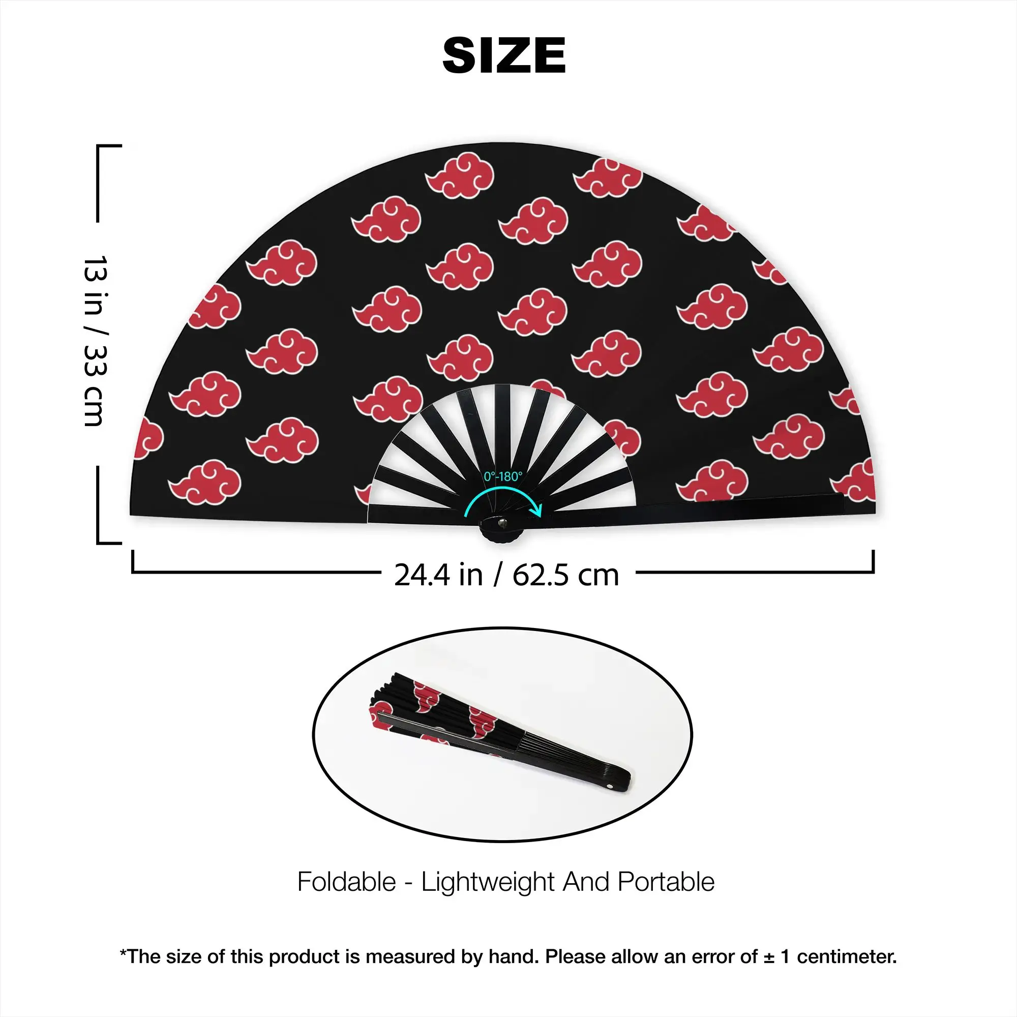 Anime U-Uchihaes Sasuke Japan Folding Hand Fan Custom Red Cloud Polyester Fabric Fan Novelty Summer Accessory Decorative Fans