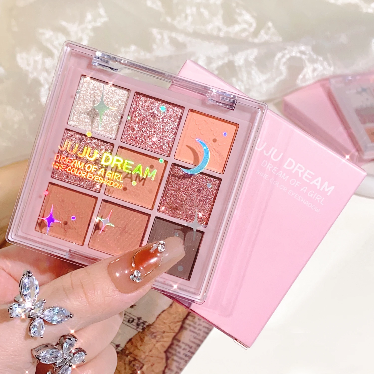 Dream Girl Multi-color Eyeshadow Palette | 9-18 colors of coral nude pink | Matte & pearl shimmer | Long-lasting and easy to app 4