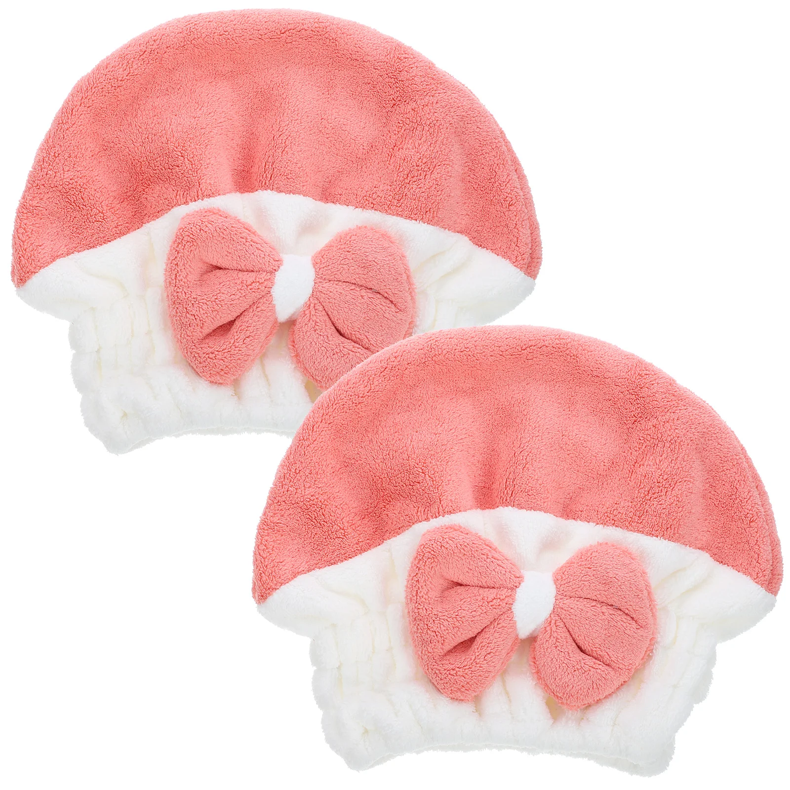 

2 Pcs Color Block Hair Drying Cap Towel Hat for Wet Towels Absorb Water Rapid Shower Hats
