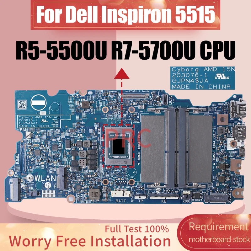 For Dell Inspiron 5515 Laptop Motherboard 203076-1 0WCD6Y