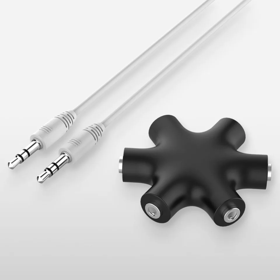 Splitter Audio 5 Vie Per Cuffie – Adattatore Jack 3.5mm Femmina A 6 Porte Con Cavo Stereo – Condividi Musica Su 5 Auricolari - 2