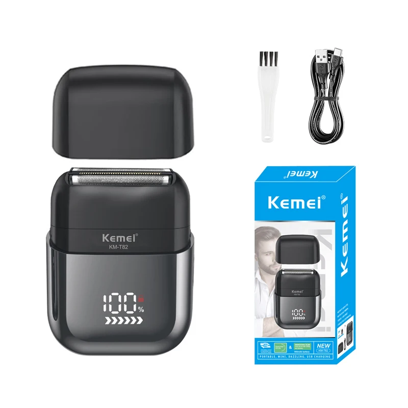 Kemei KMT82 Electric Shaver Men Electric Razor Rechargeable Floating Beard Shaver Hair Trimmer Face Care Shaving Machine