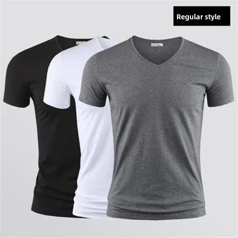 Slim Fit round Ne ort Sve Modal Ice Silk T-irt Men's Summer Busin Sle Top Tight Base irt Polyester Fiber