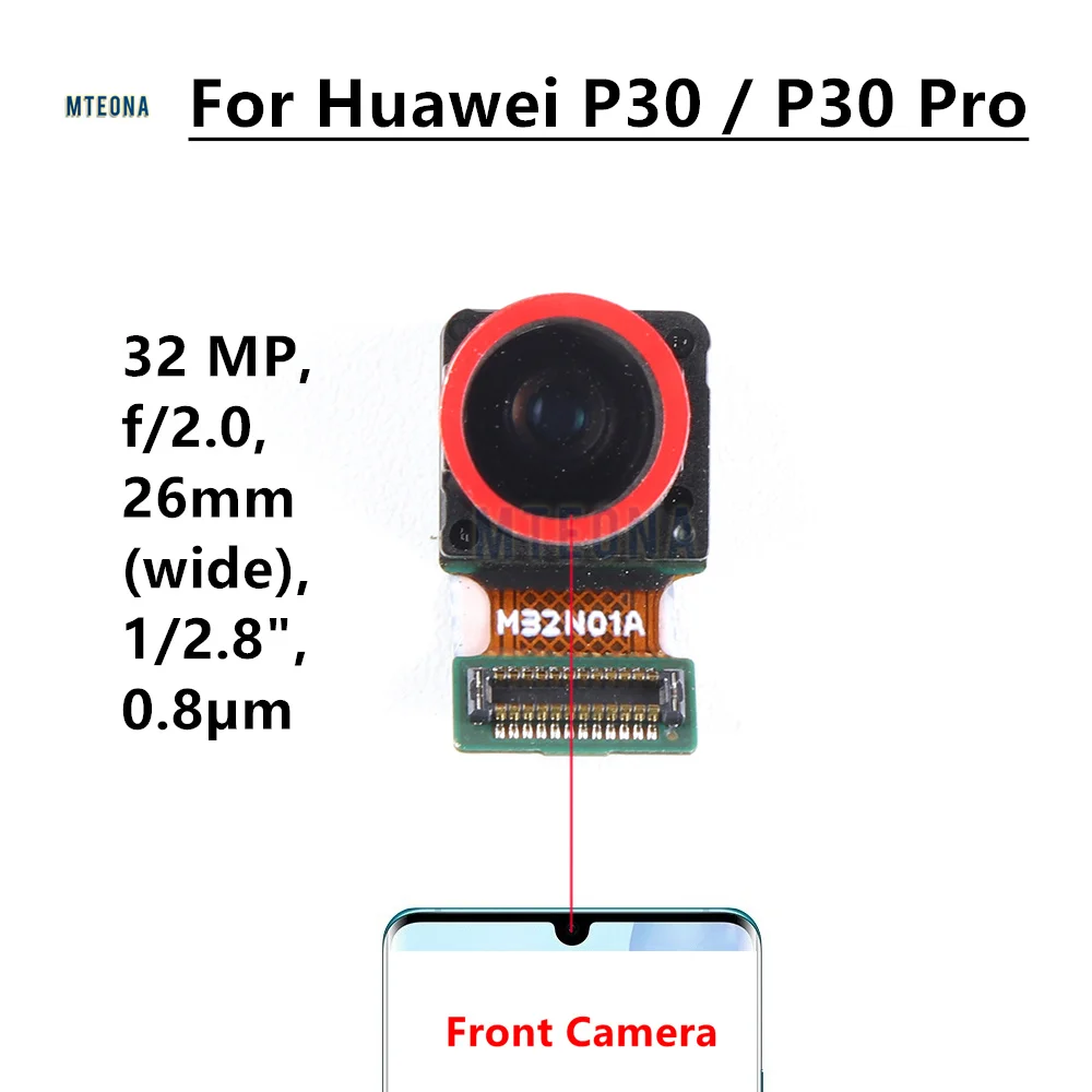 

Original Front Camera For Huawei P30 Pro P30 Frontal Selfie Camera Module Facing Small Flex Spare Parts 32 MP Wide