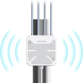2026 AX1800 Outdoor WiFi 6 Extender with PoE, Long Range Signal Booster, IP67 Weatherproof for Farm Cameras Patio Starlink