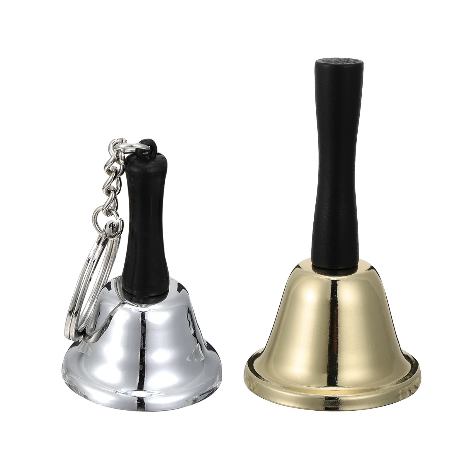 

2 Pcs Toys for Kids Hand Bell Children Shaker Large Crafts Handbell Creative Key Rings Delicate Keychains Dinner Party