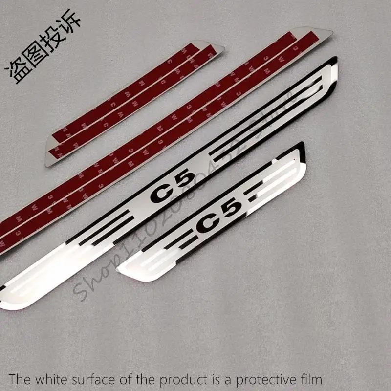 Stainless Steel Scuff Plate/Door Sill Door Sill Scuff Plate Welcome Pedal Car-styling for Citroen C5 2010-car door sill scuff plate