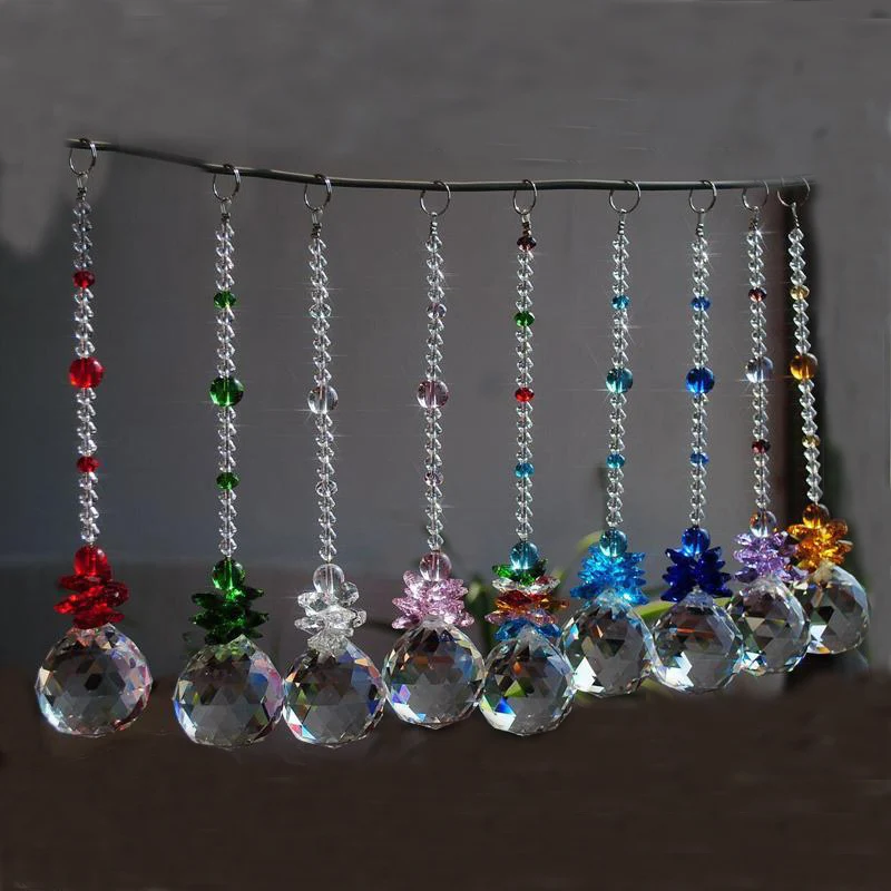 20mm Crystal Suncatcher Ball Prism Pendant Window Sun Catchers Chandelier Pendants Lighting Lamp Parts Curtain Hanging Ornament