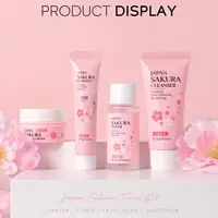 Sakura – ensembles et Kits de soins de la peau, avec nettoyant, sérum, crème pour les yeux, crème essence, produits de beauté pour femmes, coffrets cadeaux, Kit de voyage en Routine 6