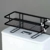 1pc Bathroom Over The Toilet Storage Shelf, Bathroom Storage Organizer Bathroom Storage Rack Shampoo Shower Gel Holder Organizer 4