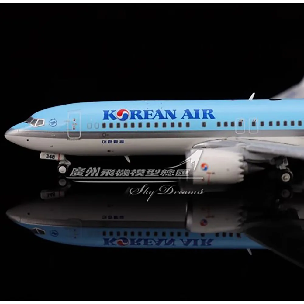 【大韓航空 B737 MAX8】1/400航空機ダイキャストモデル Jcwings-ダイキャスト飛行機モデル、シミュレーション玩具、1