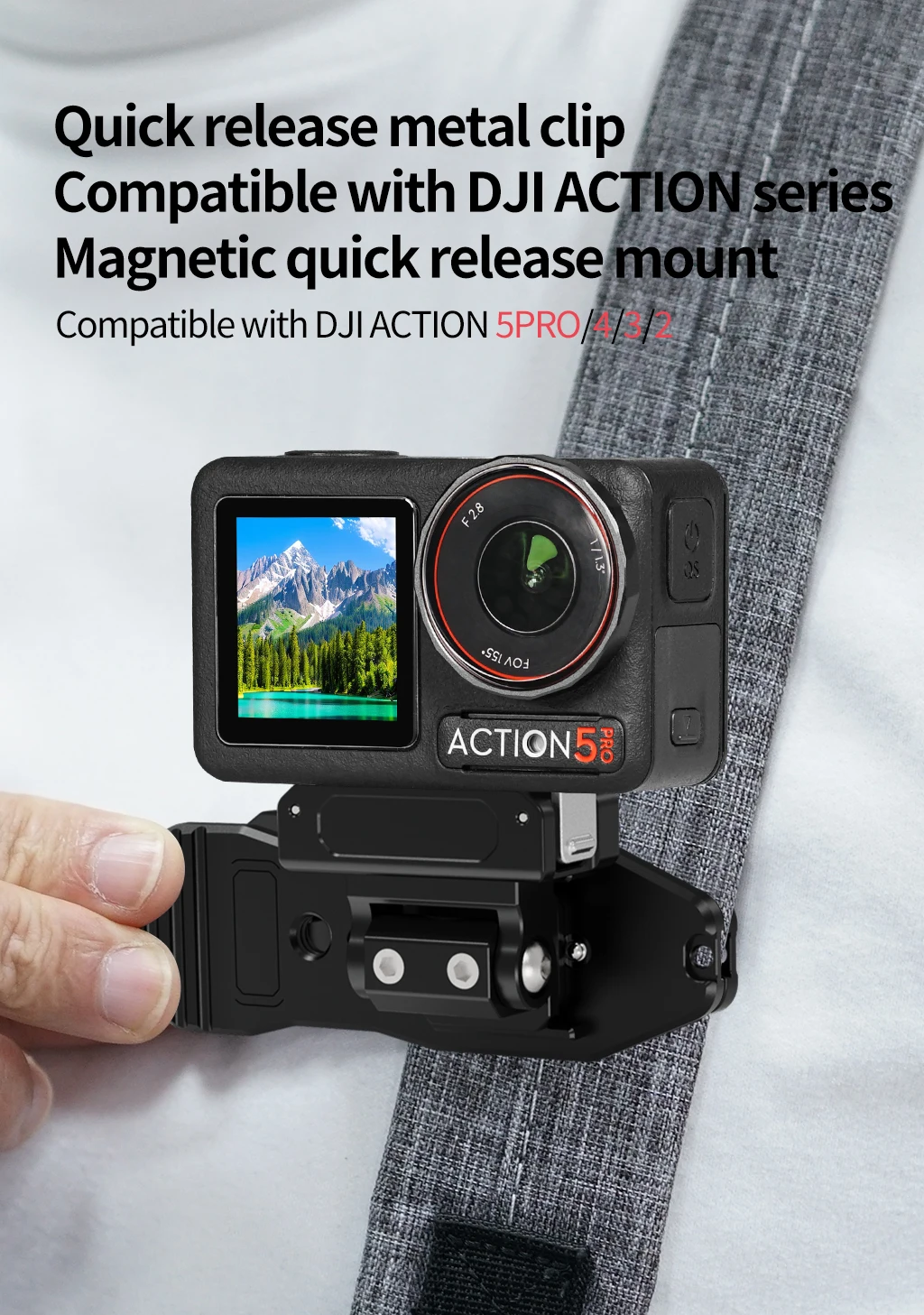 Magnetischer Kaltschuh-Adapter mit Schnellverschluss 360° ° Dämpfung einstellbar 1/4 Zoll für DJI Osmo Action 5Pro 4 3 2 Kamera-Fahrradlenkerhalterung – Detail 13