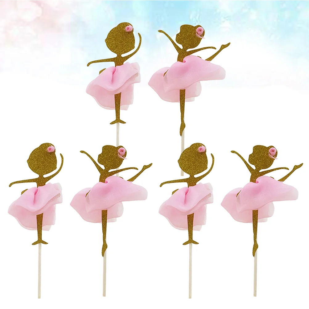 

Ballerina Dancing Girl Cake Toppers Girl Design Cake Picks Cupcake Decoration for Wedding Bridal Shower Birthday Party