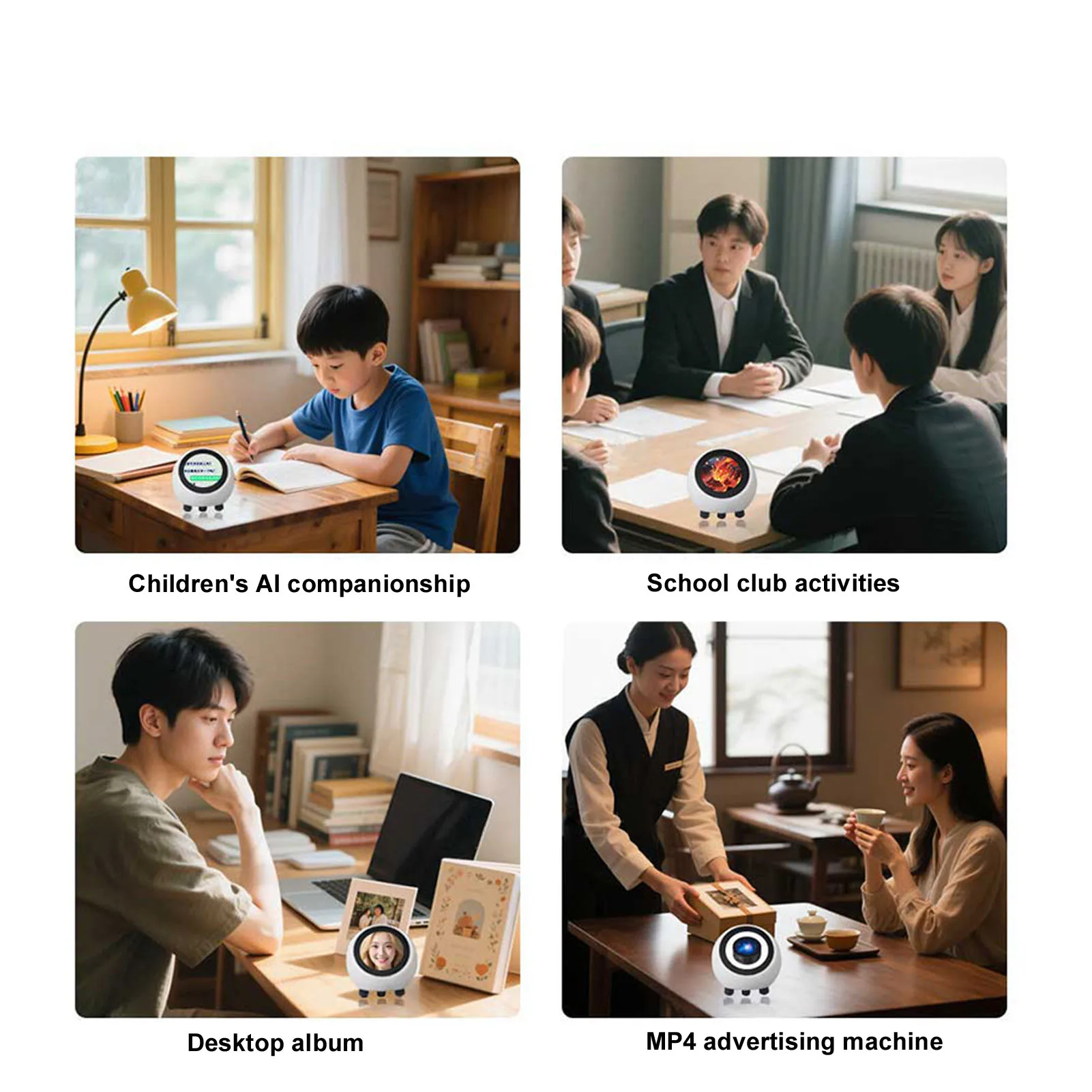 New AI Powered Smart Robot Interactive Smart Talking Robot WIFI Weather Clock 1.28 Inch Screen Voice Wake Up for Home School