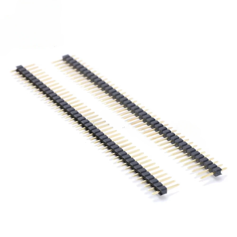 

200pcs/lot ROHS Gold-plated copper Row Pin 1*40Pin 2.54mm Single Row Straight Male Pin Header Strip For Arduino PCB
