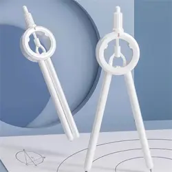 White Press Type Students Drawing Compass 1-13cm Diameter Geometry Compass Math Tool School Supplies Drawing Circle Tool