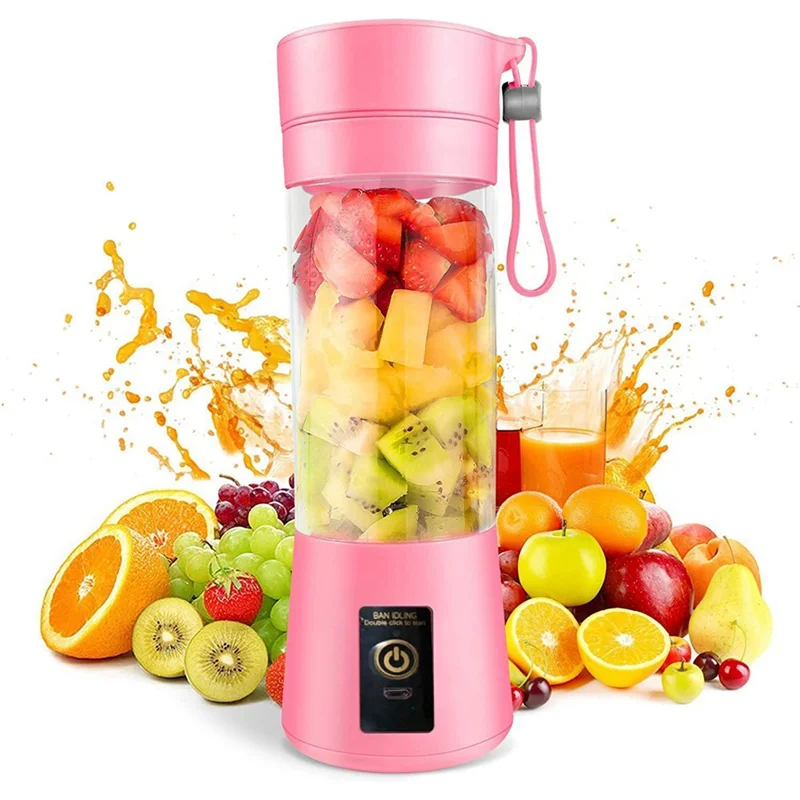 A78E-Portable Blender Mini Blender for Shakes and Smoothies Rechargeable USB 380Ml Traveling Fruit Juicer Cup with 6 Blades 1