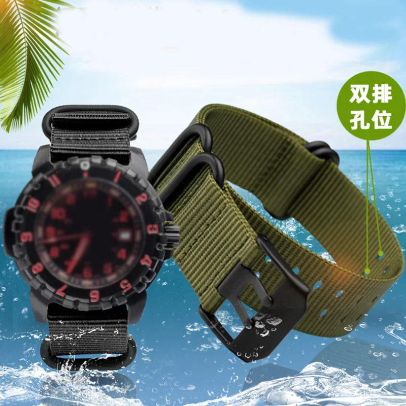 

Nylon watch strap 22mm 23mm watch band waterproof sport for luminox watchbands strap black fashion bracelet for men belt