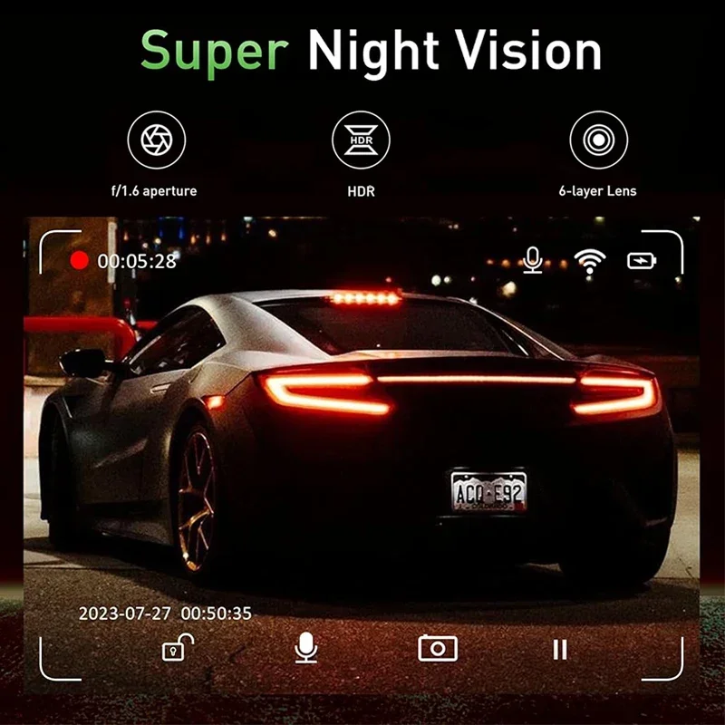 Car Video Surveillance Dash Cam 4K WIFI 24H Parking Mode Recorder For Cars wifi camera surveillance camera wifi ip camera