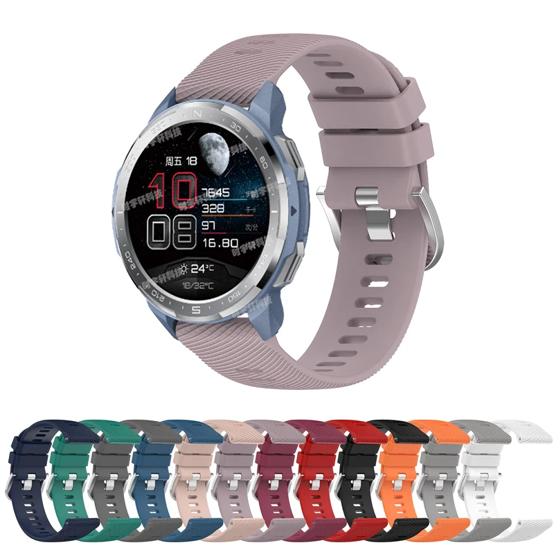 Dla Honor Watch Gs Pro/Gs 3/4 Pro Bransoletka 22Mm Silikonowy Pasek Sportowy Zegarek Dla Honor Magic 2 46Mm/Huawei Gt Runner/2E Band