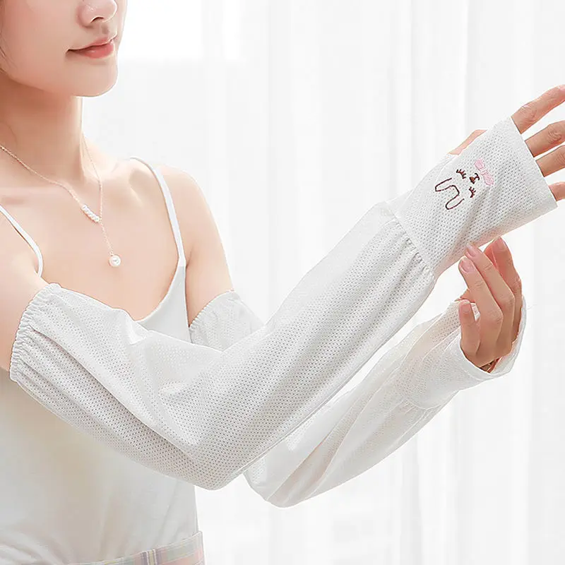 2023 New Large Size Ice Sleeve Gloves Women\'s Summer Driving Sun Protection Arm Sleeves Loose Breathable Arm Guard UV Outdoor