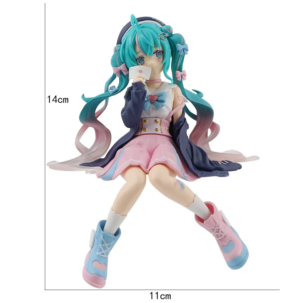 Hatsune Miku Sakura Pink Anime Figure - Sitting Pose PVC Collector's Item & Decorative Gift