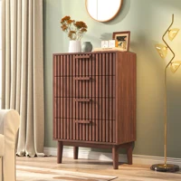Rosahqnda Комод для спальни, 4/6 ящиков, деревянный шкаф для хранения вещей, сервант для офисной гостиной — изображение 6