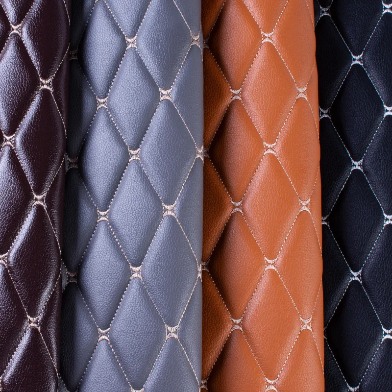 1m Imitation Leather Fabric Sponge Quilted Embroidered Car Interior Material Car Foot Pad Wall Sliding Door Decor PVC Fabrics faux leather fabric
