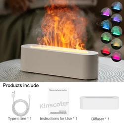 Flame-Inspired Essential Oil Diffuser with Ultrasonic Humidifying and RGB Night Light (STYLE A White)