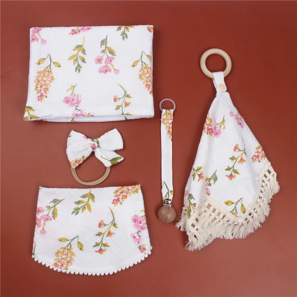 5 / Muslin Cotton Baby Bibs Burp Baby Teether ü   κ ÷ζ Ʈ Ÿ Ÿ  ġ ư ݴٳ