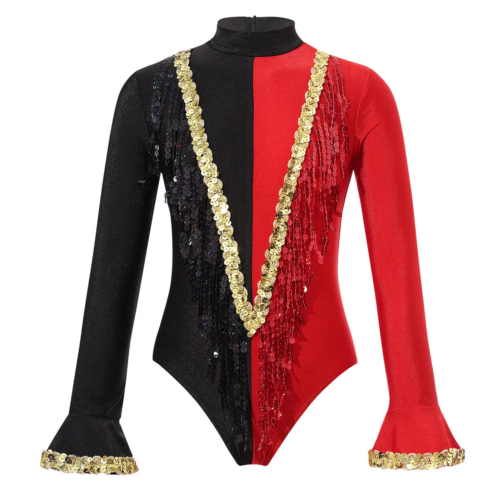 Kids Girls Halloween Circus Ringmaster Costume Cosplay Manica Lunga Paillettes Lucide Nappa Body Magic Show Performance Dancewear