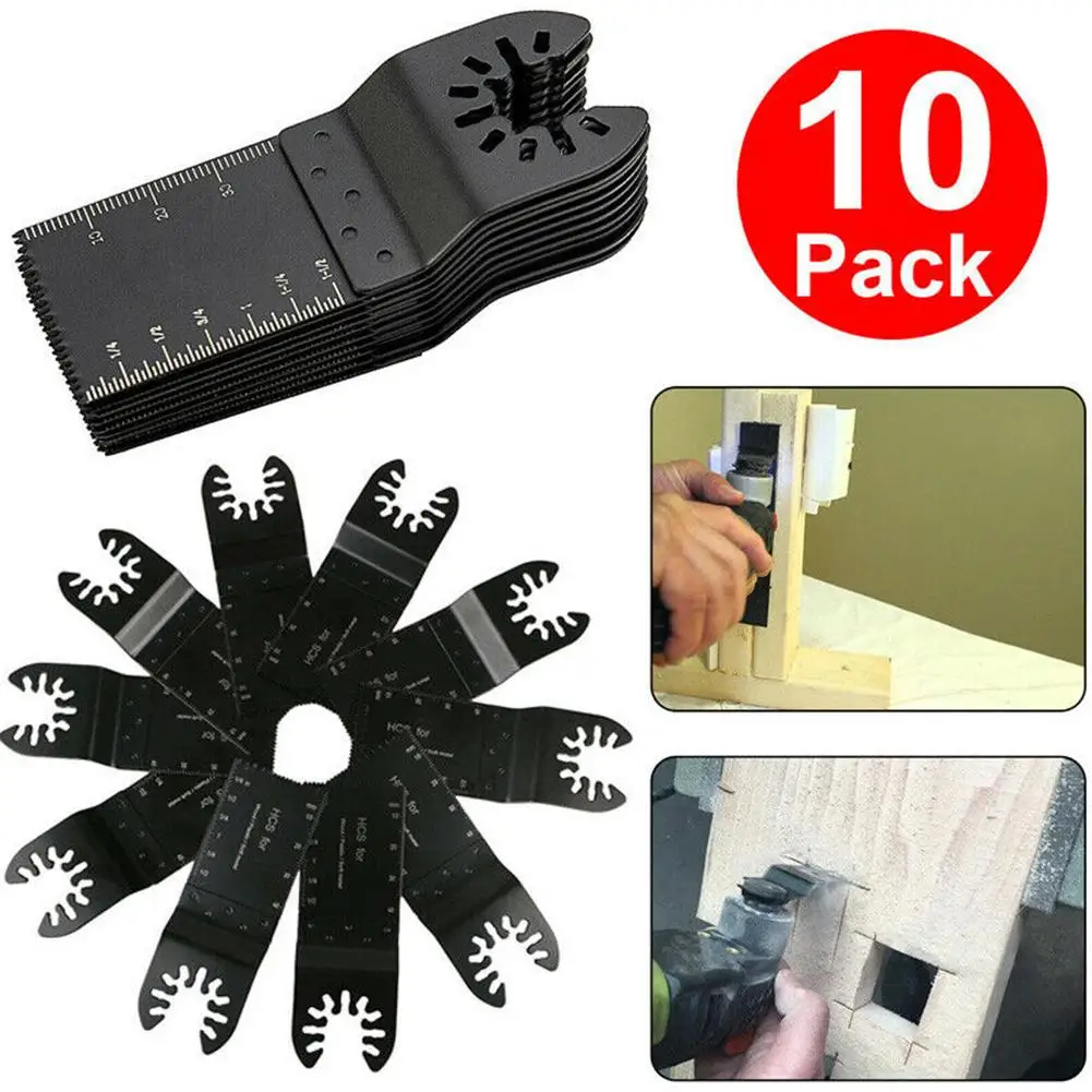 

10pcs 34mm Oscillating Saw Blades With Side Mark High Strength Diy Universal Carbon Steel Cutter