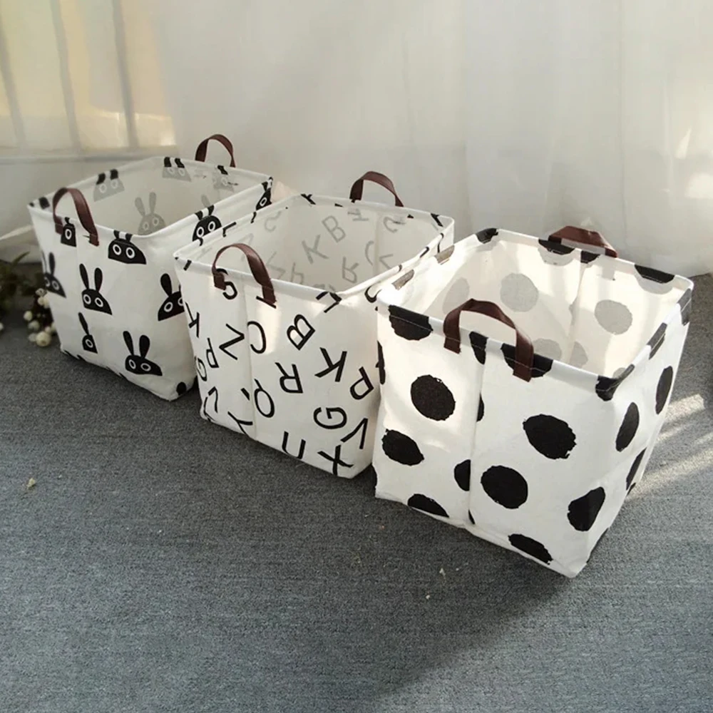 1PC Dirty Clothes Storage Basket Square Folding Toy Storage Basket Household Fabric Quilt Storage Bag 3