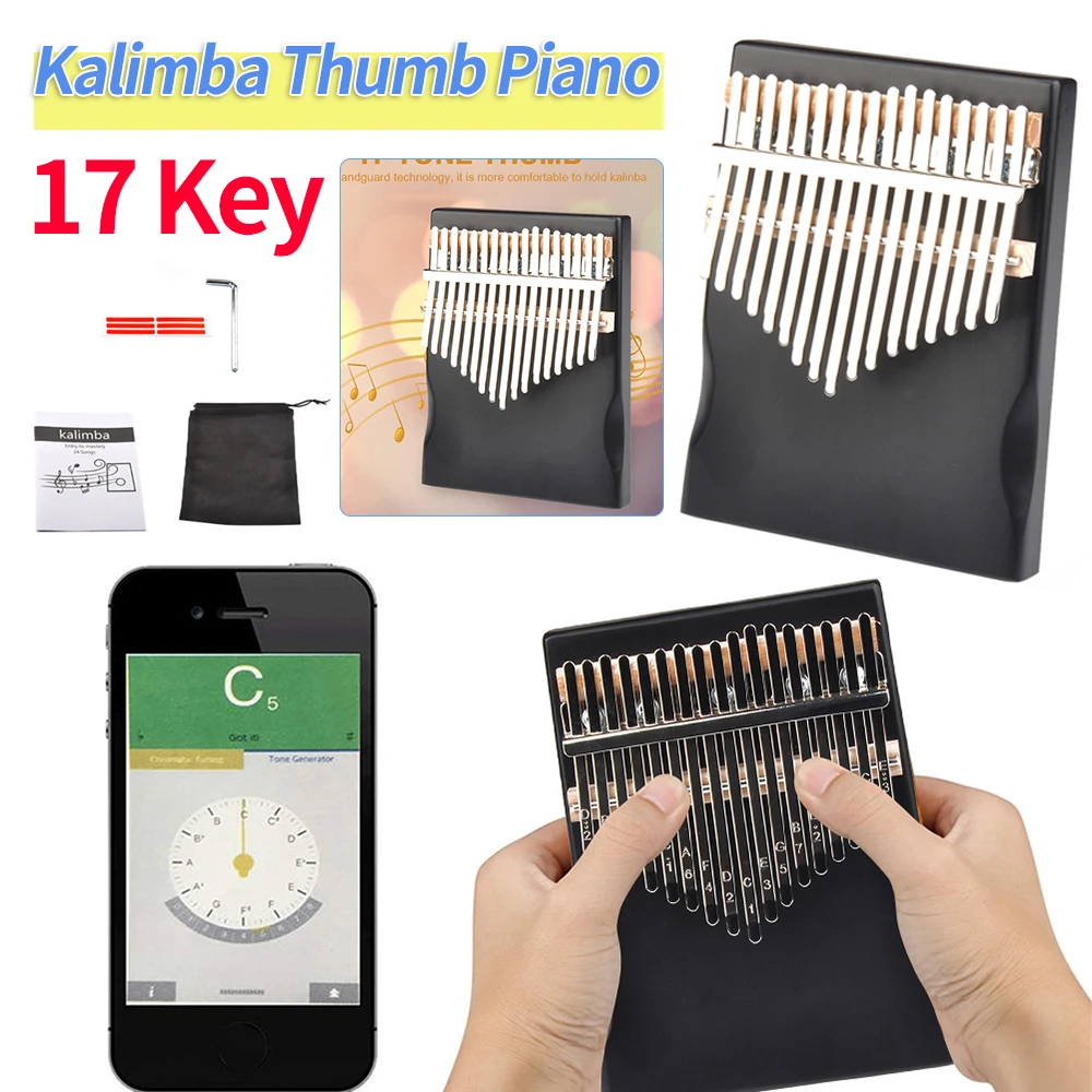 Musical Instrument Kalimba Pine Thumb Finger Piano 17 Keys African Sanza Mbira for Music Lovers Playing Accessories