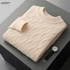 LHZSYY Winter New Thicken 100%Cashmere Sweater Men's Half-high Neck Twisted Pullovers Large Size Jackets Tops Casual Knit Shirts 2