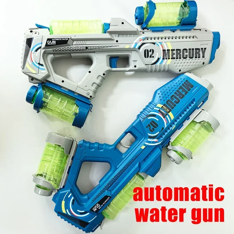 Fully Automatic Water Gun Continuous Water High Capacity Lighting and Sound Effects Outdoor Water Playing Toy for Kid Mercury M2 3