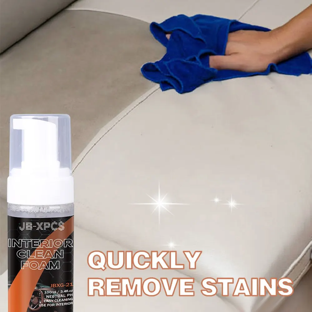 Interior Cleaner Water-free Foam Spray For Plastic Trim Leather Seat Fabric Top Carpet Stain Cleaning Solution JB-XG 21 car cleaner spray car cleaner interior cleaner foam cleaner spray