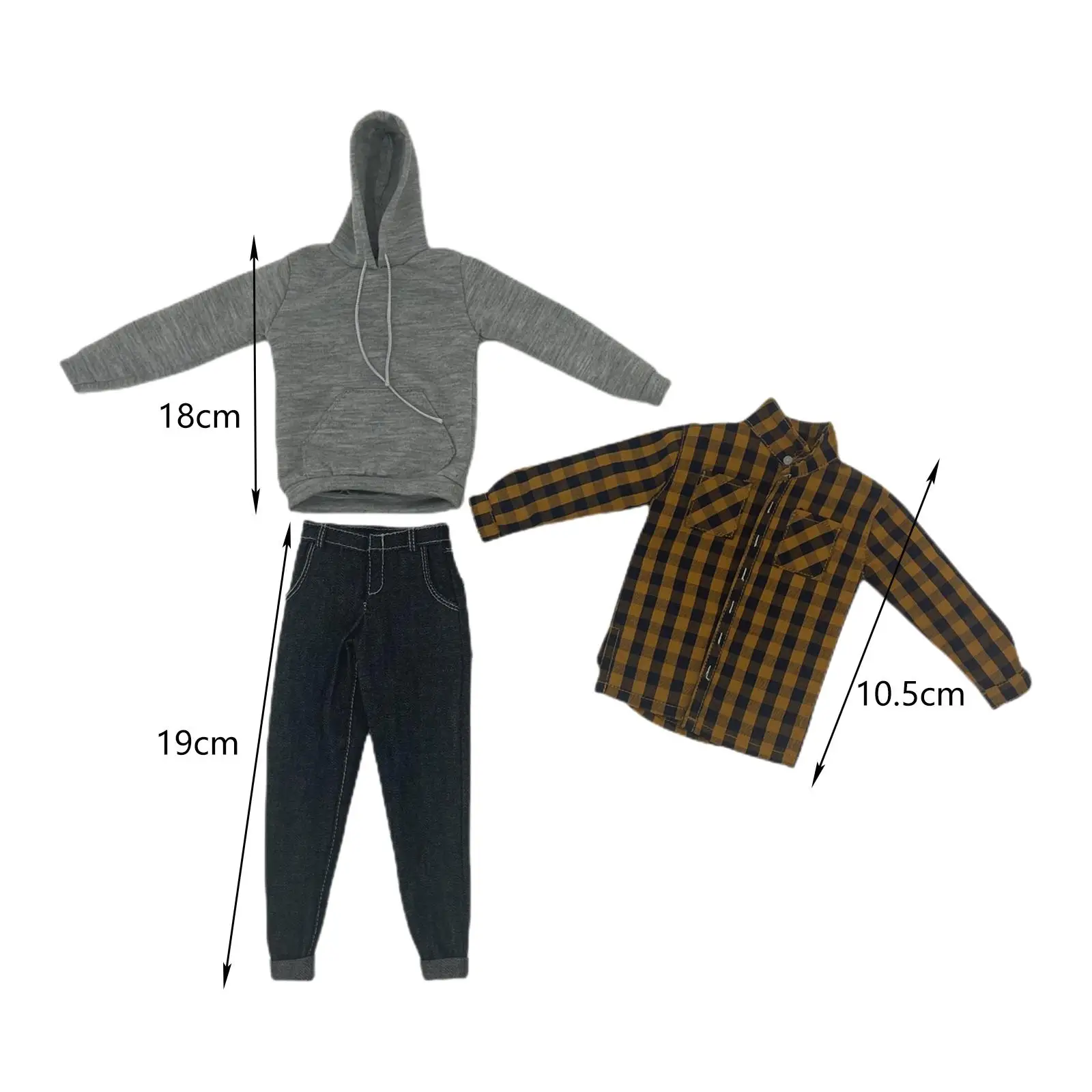3x 1:6 Scale Man's Clothes Casual Clothing Set Full Suit for 12'' Action Figures Dress up Accessory Outfits