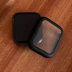 Enhanced Title: Premium Matte Hard Bumper with Tempered Glass Screen Protector for Series 9 - 8 - 7 45mm (Black 02)
