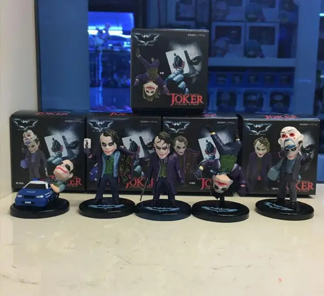 5pcs/set The Dark Knight Joker PVC Action Figure Collectible Model Toy 6~10cm 1