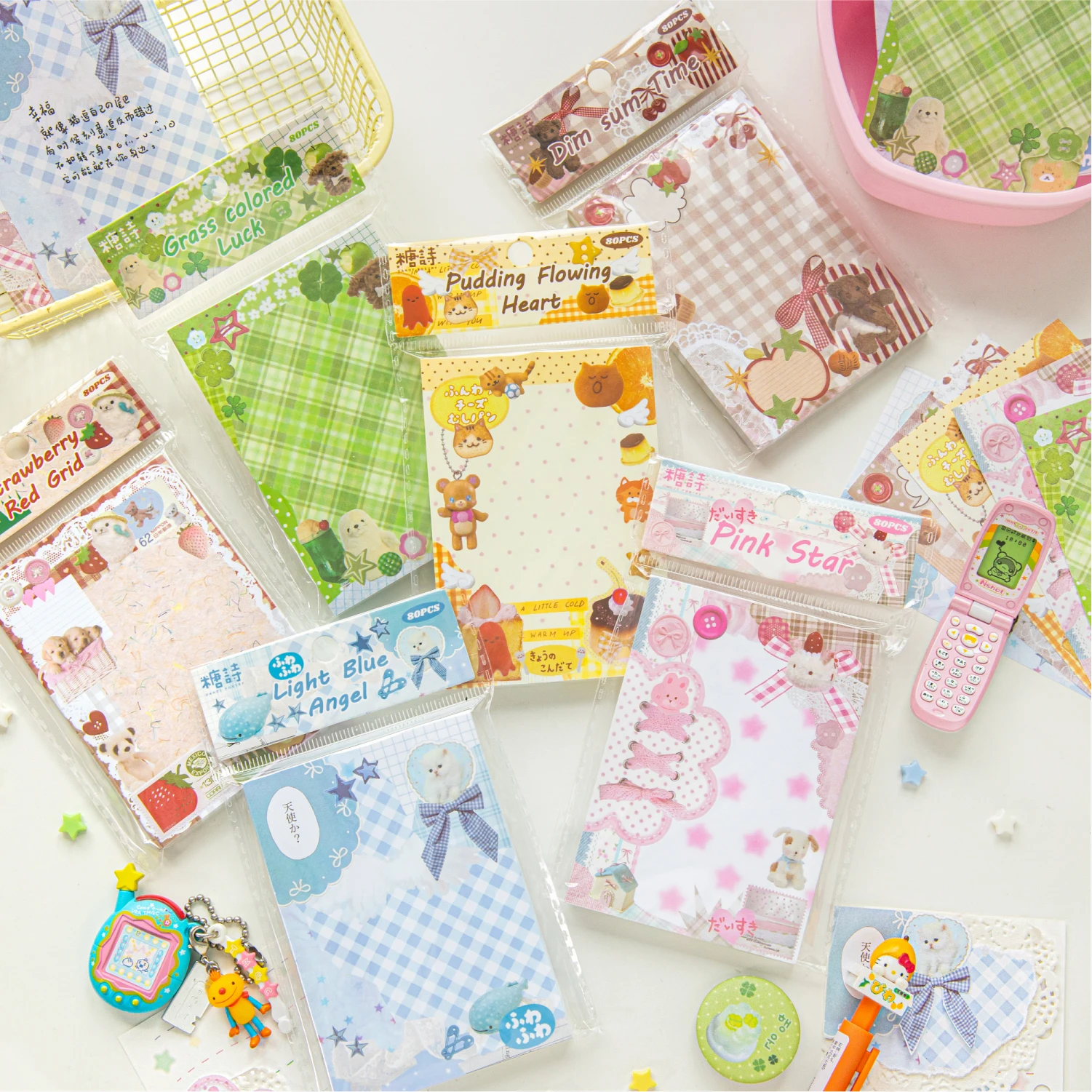 80pcs Kawaii Japanese Student Notebook Stationery School Office Supplies Planner Creative Handbook Decorative Paper - 3