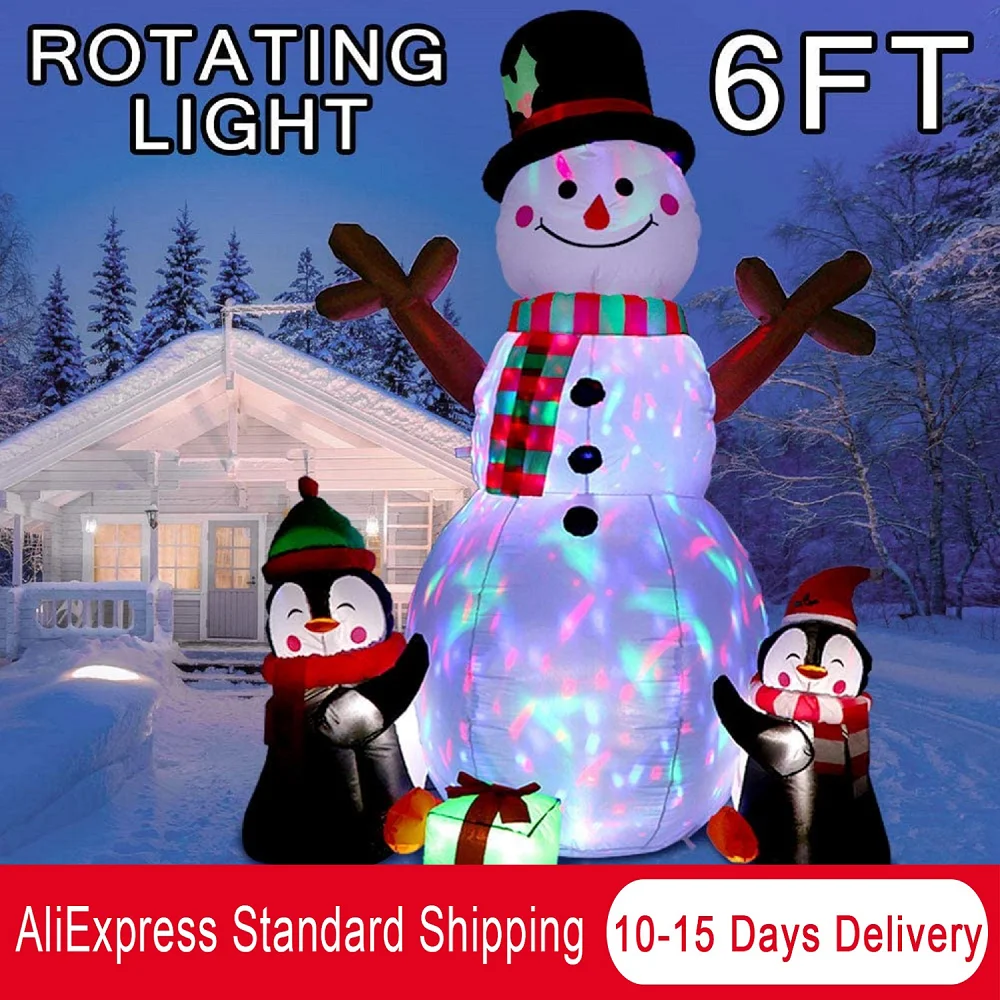 

Christmas Inflatables for Outdoor Decorations, Inflatable Snowman, Penguin, Blow Up, Yard Decorations with LED Lights, 6ft
