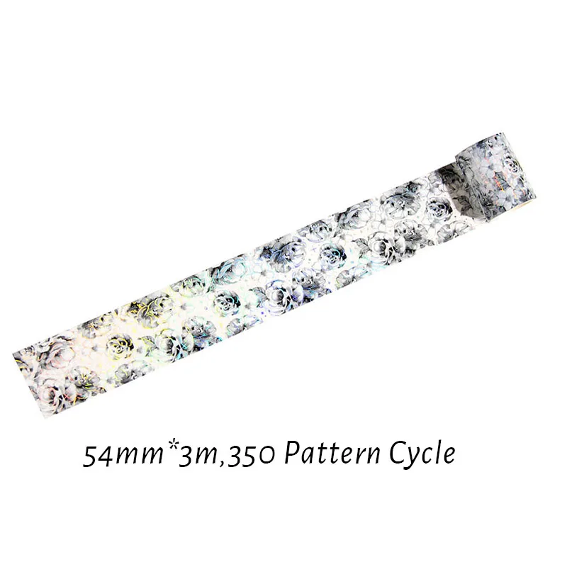 1 Roll PET tape plain brocade flower series hot silver flower handbook DIY decorative cycle stickers Tape 8 kinds