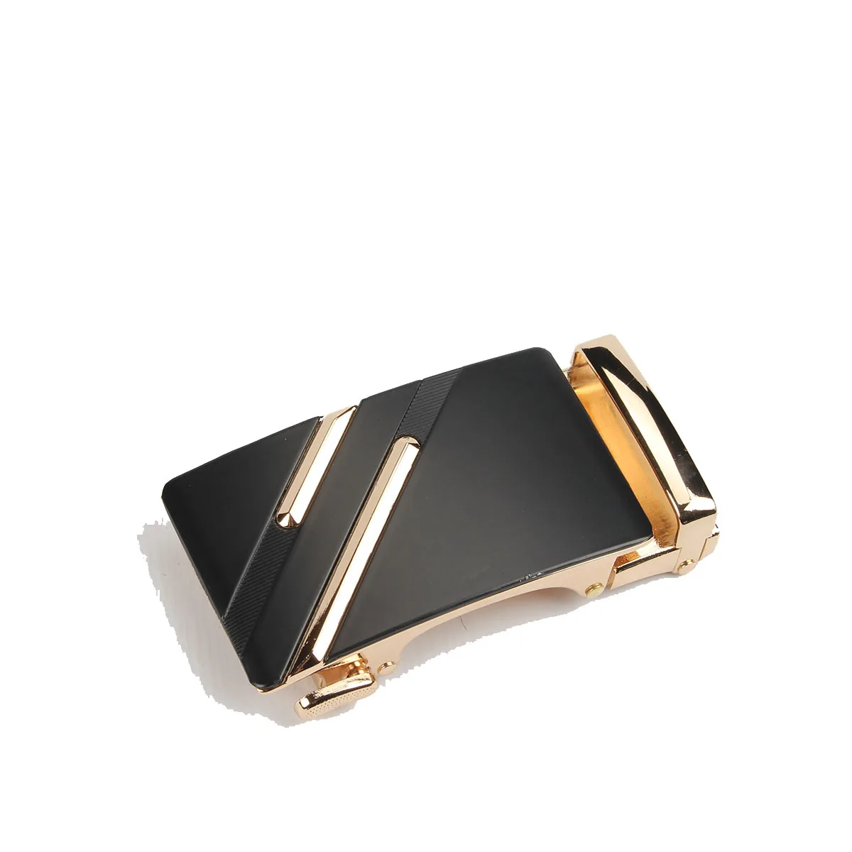 

Matte black upper and lower long gold buckle black belt automatic buckle men's pure cowhide trend business