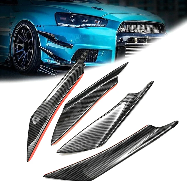 4 Stück Kohle faser Auto Stoßstange Fin Canard Splitter Diffusor Spoiler Luft  messer abs Kohle faser blau Universal - AliExpress